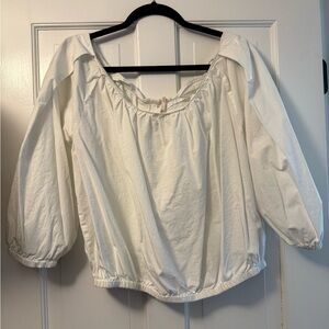 Free People White Off-Shoulder Peasant Blouse - Women Tops